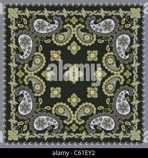 Quadratische Floral Paisley Bandana Design Stockfoto