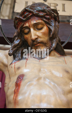 Spanien, Barcelona, Barcelona Kathedrale, der Kreuzgang Jesus Christus am Kreuz Stockfoto