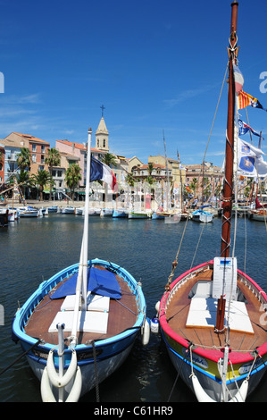 Hafen von Sanary Sur Mer, in der Nähe von Toulon, Frankreich Stockfoto