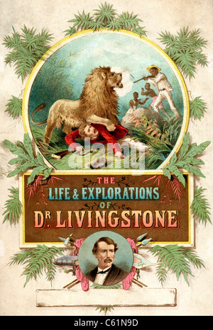 Frontispiz, das Leben und die Entdeckungen von Dr. Livingstone veröffentlicht c.1875. Stockfoto