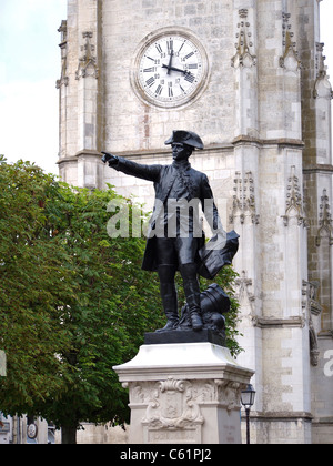 Statue von General Rochambeau, Vendome, Loiretal, Frankreich. Er führte die französischen Truppen im amerikanischen Bürgerkrieg. Stockfoto