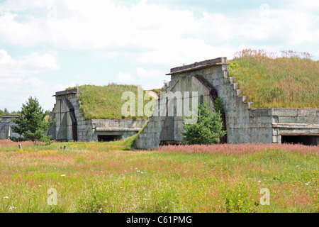 Verlassene Armee Flughafen in Hradschin, Tschechische Republik Stockfoto