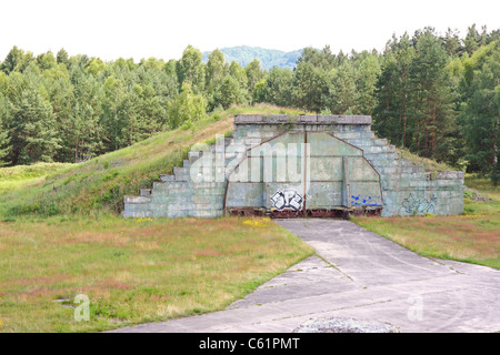 Verlassene Armee Flughafen in Hradschin, Tschechische Republik Stockfoto