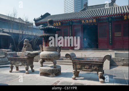 Main Hall in Tianhou Mazu Palast oder Tempel im Guwenhua Jie alten Kultur Street, Tianjin, China Stockfoto