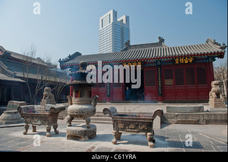 Main Hall in Tianhou Mazu Palast oder Tempel im Guwenhua Jie alten Kultur Street, Tianjin, China Stockfoto