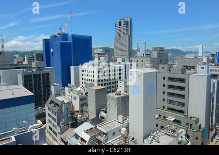 Skyline der Innenstadt von Hiroshima, Japan. Stockfoto