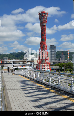 Das Wahrzeichen Kobe Port Tower in Kobe, Japan. Stockfoto