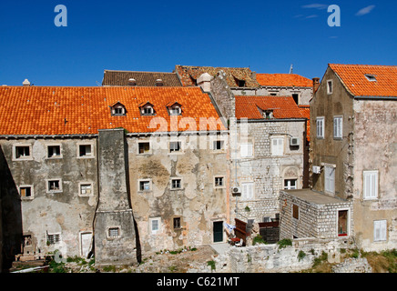 Gebäude in der historischen Altstadt, Dubrovnik, Kroatien Stockfoto