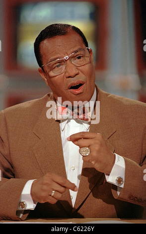 Führer der Nation of Islam Minister Louis Farrakhan auf NBC's "treffen die Presse" 13. April 1997 in Washington, DC Stockfoto