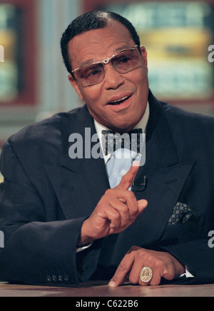 Anführer der Nation of Islam, Minister Louis Farrakhan in der NBC-Live-Interview-Show, Meet the Press, 18. Oktober 1998 in Washington, D.C. Stockfoto