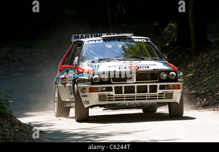 1992 Lancia Delta HF Integrale Evo mit Fahrer Justin Law auf die 2011 Goodwood Festival of Speed, Sussex, UK. Stockfoto