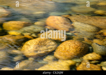 East Branch der Pemigewasset River in den Sommermonaten in Lincoln, New Hampshire, USA. Stockfoto