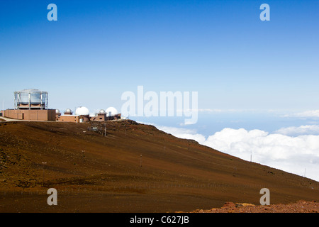 Observatorium auf dem Gipfel des Haleakala Vulkan, Maui, Hawaii. Stockfoto