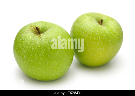 Granny Smith Äpfel, Ganze grüne Äpfel Stockfoto