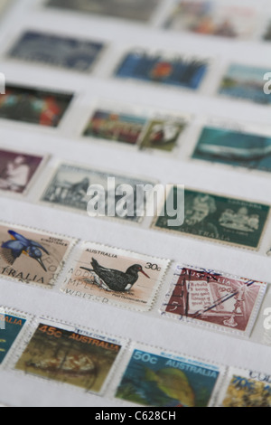 Australische Briefmarken Sammlung Stockfoto