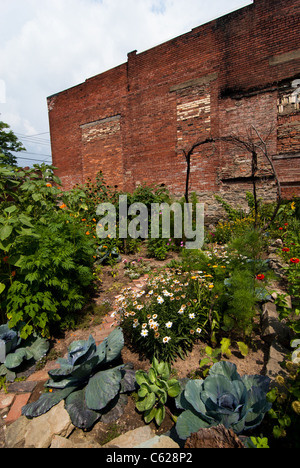 Olde Allegheny Gemeinschaftsgarten, mexikanisch-amerikanischen Krieges Straßen, Nordseite, Pittsburgh, Pennsylvania. Stockfoto