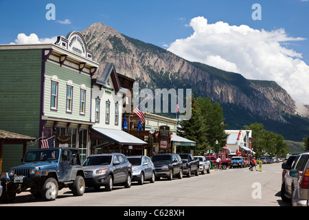 Crested Butte, Colorado, ist ein Urlaub Kurort befindet sich in den Rocky Mountains im zentralen Colorado, USA Stockfoto