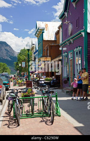 Crested Butte, Colorado, ist ein Urlaub Kurort befindet sich in den Rocky Mountains im zentralen Colorado, USA Stockfoto