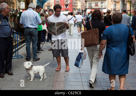 Nehmen den Leser für einen Spaziergang. Puigcerda. Stockfoto