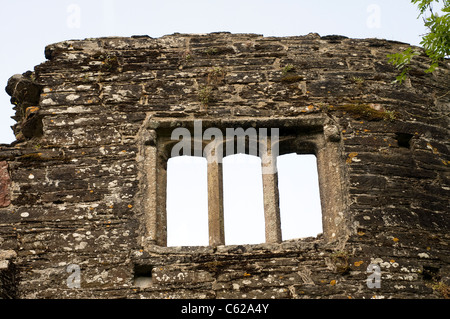 Stone Mullion Fenster in Englisch, Architektur, Bield, Christogramm, Bau, Land, Elizabethan, Fries, Haus, ich Stockfoto
