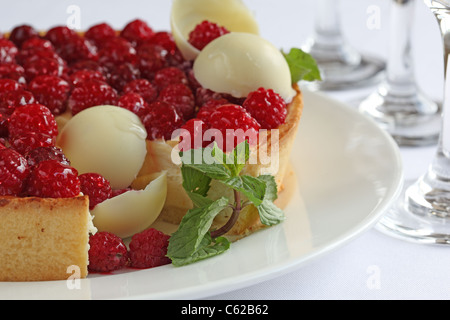 Himbeer-Kuchen Stockfoto