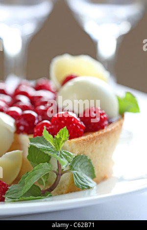 Himbeer-Kuchen Stockfoto