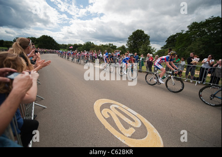 Test-Event für die Olympischen Spielen 2012 in London Surrey Zyklus Classic 140 km Straßenrennen am Sonntag, 14. August 2011 statt. Stockfoto