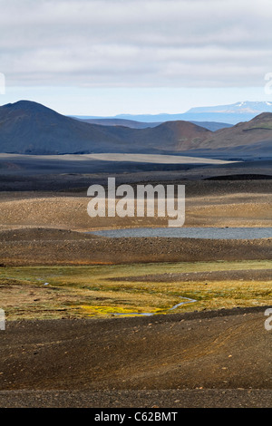 Stark-Landschaft in Central Island Stockfoto