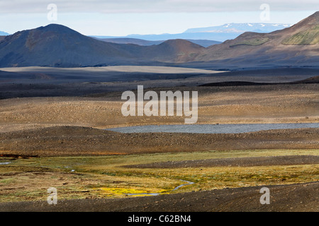 Stark-Landschaft in Central Island Stockfoto