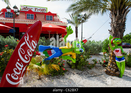 Senor Frogs Restaurant, Bar und Grill im South beach Plaza, Palm Beach, Aruba, Niederländische Karibik Stockfoto