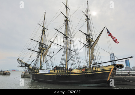 Eine Replik der "Freundschaft von Salem," ein Handelsschiff gebaut im Jahre 1797 in Salem, Massachusetts, gehört zu den US National Park Service Stockfoto