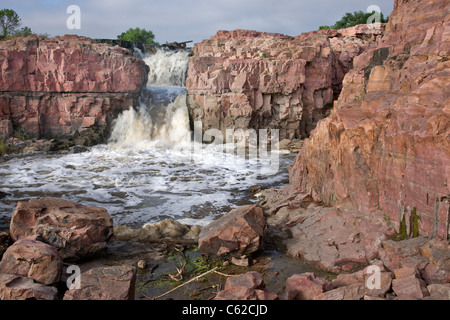 Wasserfälle des Big Sioux River im Falls Park der Wasserfall South Dakota SD Bilder Bilder Fotos große hohe Auflösung horizontal in den USA USA Hi-res Stockfoto