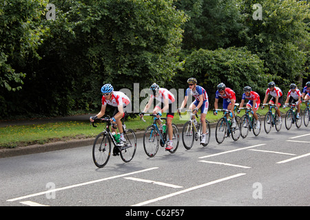 London - Surrey Zyklus klassische Straßenrennen, Olympischen Test-Event. In der Nähe von Hampton Court Surrey UK. 14. August 2011. Stockfoto