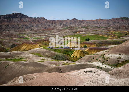 Die Badlands Yellow Mounds überblicken die Landschaft des Rocky Mountains National Park South Dakota von oben sehr hochauflösende horizontale in den USA hochauflösende US-Hochauflösung Stockfoto