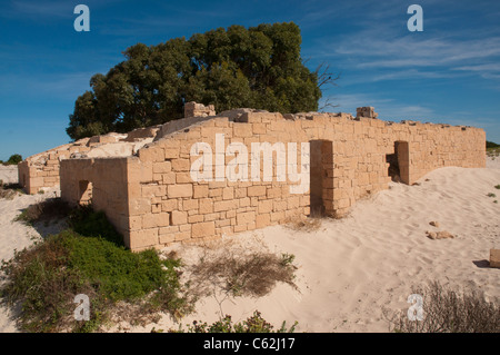 Die Ruine der alten Telegrafenstation von 1877 in Eucla in South Australia Stockfoto