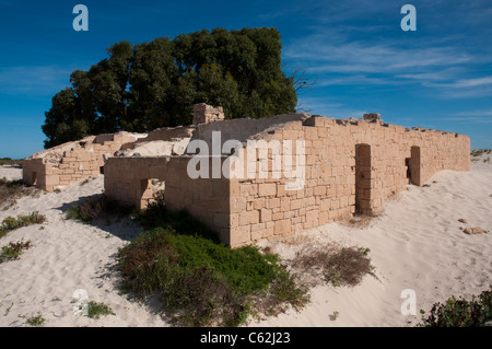 Die Ruine der alten Telegrafenstation von 1877 in Eucla in South Australia Stockfoto