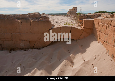 Die Ruine der alten Telegrafenstation von 1877 in Eucla in South Australia Stockfoto