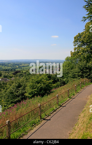 Blick über den Dorset Downs von der Spitze des Gold Hill in Shaftesbury Stockfoto