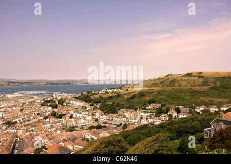 Verne. Mit Blick auf das Dorf Wren auf Portland Island Dorset Stockfoto