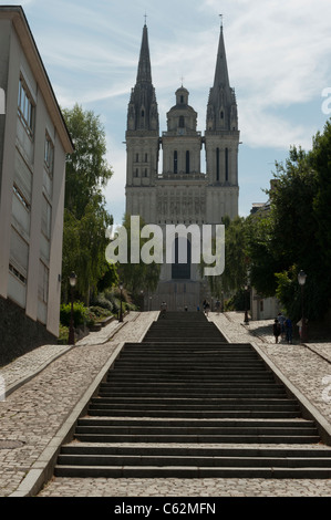 Angers Kathedrale Saint-Maurice Stockfoto