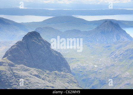 Blick Richtung Sgurr Na h-Uamha und Sgurr Na Stri, Black Cuillin, Isle Of Skye, Schottland Stockfoto