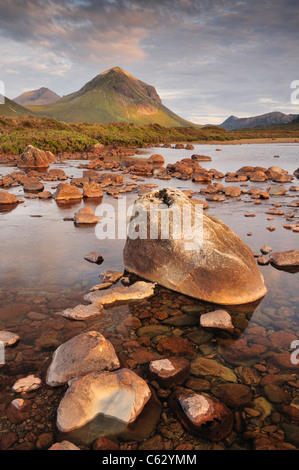 Marsco und der River Sligachan in den späten Abend Sommer Sonnenlicht auf der Isle Of Skye, schottischen Hebriden, Schottland Stockfoto