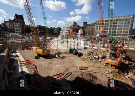 Crossrail Bauarbeiten Link New Oxford Street London Stockfoto