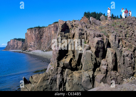 Cape d ' or, Nova Scotia, Kanada - Basaltklippen entlang zerklüftete Küste der Bay Of Fundy Stockfoto