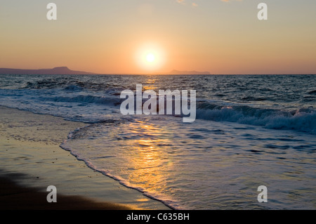 Sonnenuntergang in Rethymnon Kreta Stockfoto