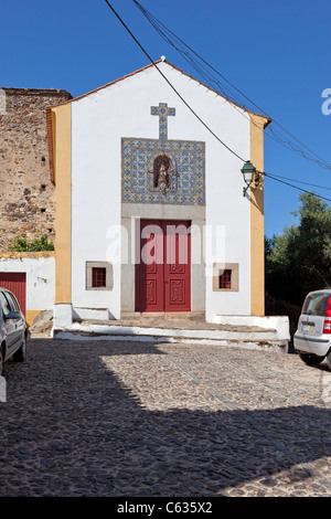 Kirche Nossa Senhora da Alegria in Castelo de Vide, Portalegre, Alto Alentejo, Portugal. Stockfoto