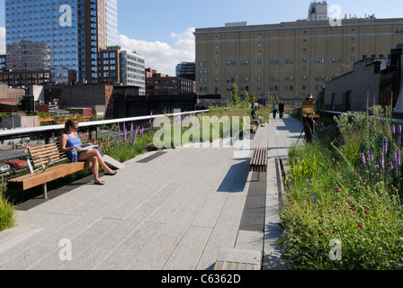 Die High Line Trail und Park, New York City Stockfoto