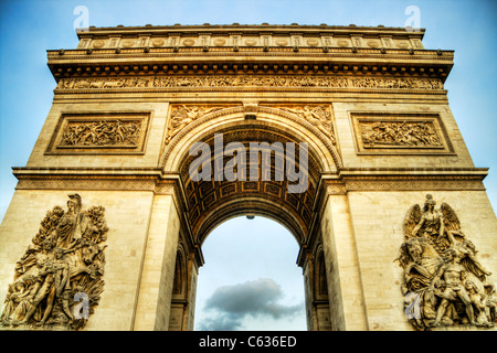 Paris Frankreich, Detail auf Arc de Triomphe auf der Champs-Élysées Denkmal für Napoleon Stockfoto