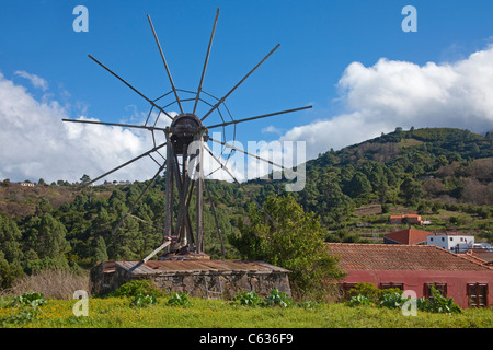 Alte Windmühle bei Garafia, La Palma, Kanarische Inseln, Spanien, Europa Stockfoto