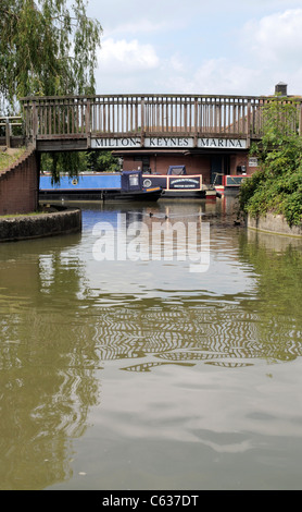 Milton Keynes Marina am Grand Union Canal Stockfoto